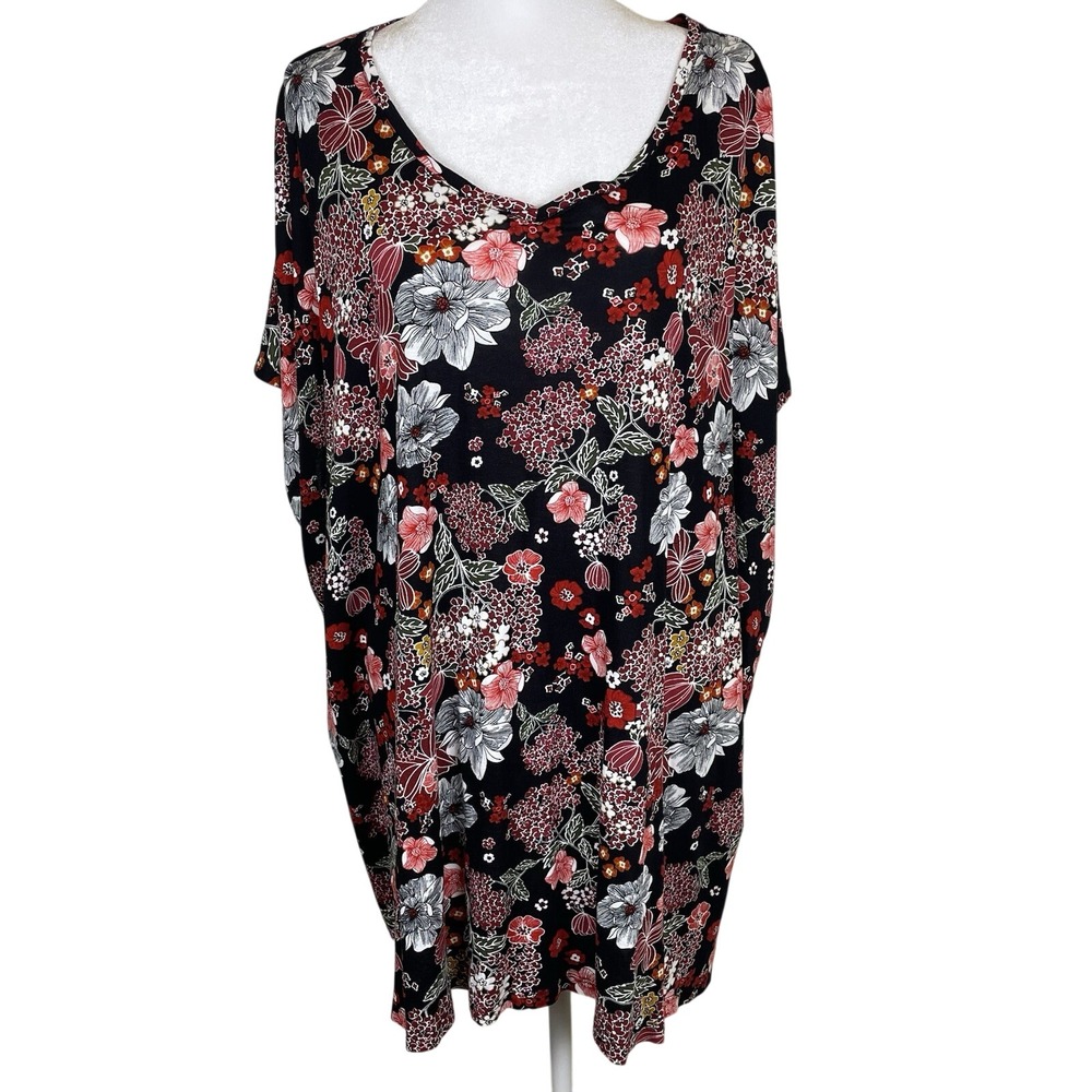 Ellos Woman's Top Size 14-16 M Floral Cottage Core Whimsical Flowy Flirty
